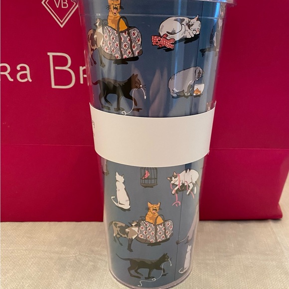 VERA BRADLEY CAT'S MEOW TRAVEL TUMBLER: New w/Tags- Pattern may vary slightly - Picture 5 of 7
